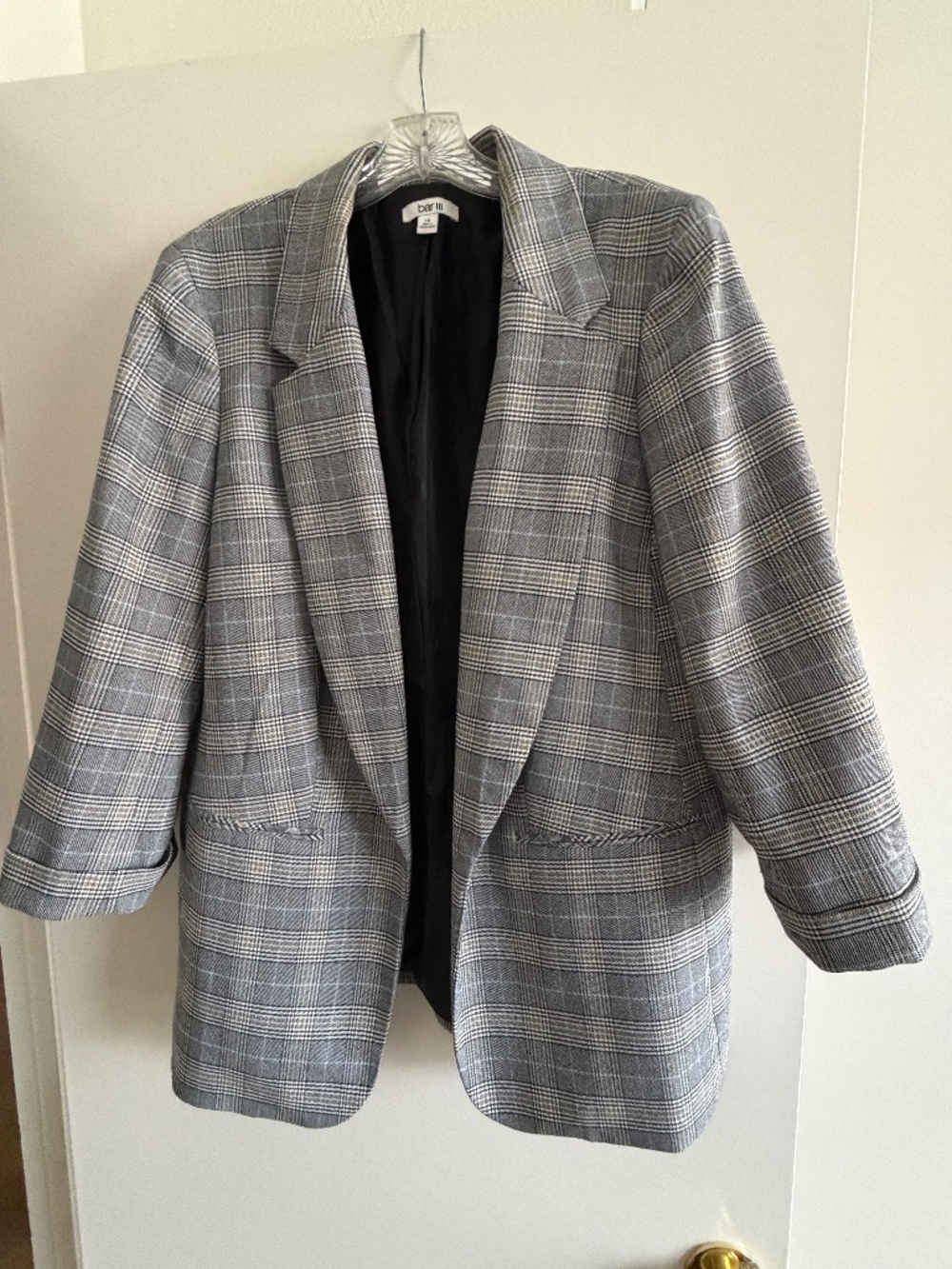 Bar III Plaid Blazer with Accents of Yellow and Blue